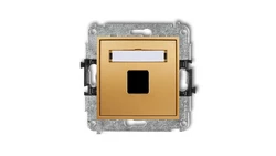 MINI Mechanizm gniazda multimedialnego pojedynczego bez modułu (standard Keystone) złoty 29MGM-1P