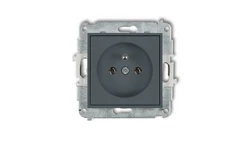 MINI Mechanizm gniazda pojedynczego z uziemieniem 2P+Z (bez przesłon torów prądowych) grafitowy mat 28MGP-1z