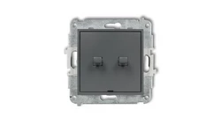 MINI Mechanizm łącznika jednobiegunowego ze schodowym w stylu amerykańskim (dwa klawisze bez piktogramów, osobne zasilanie) graf