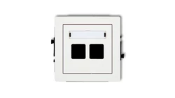 DECO Mechanizm gniazda komputerowego podwójnego bez modułu biały DGK-2p PT-GN-DE-80-00-ND-00