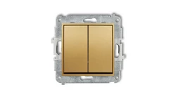 MINI Mechanizm łącznika podwójnego krzyżowego (dwa klawisze bez piktogramu) złoty 29MWP-66.1