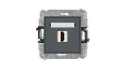 MINI Mechanizm gniazda pojedynczego HDMI 2.0 grafitowy mat 28MHDMI-3