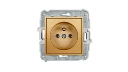 MINI Mechanizm gniazda pojedynczego z uziemieniem 2P+Z (bez przesłon torów prądowych) złoty 29MGP-1z