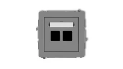 DECO Mechanizm gniazda komputerowego podwójnego bez modułu szary mat 27DGK-2p PT-GN-DE-80-27-ND-00
