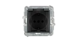 Mechanizm gniazda bryzgoszczelnego z uziemieniem SCHUKO 2P+Z (klapka dymna, przesłony torów prądowych) 28MGPB-1sdp