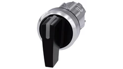 Przełącznik długie pióro 3 pozycyjny 22mm bez samopowrotu możl podświetlenie czarny metal SIRIUS ACT 3SU1052-2CL10-0AA0
