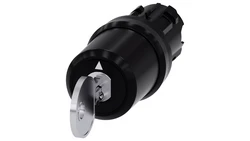 Przełącznik z kluczem 22mm tworzywo 3 poz I-O-II Siemens nr SSG10 klucz w poz O SIRIUS ACT 3SU1000-5BL01-0AA0