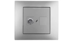 Vestra Gniazdo antenowe TV pojedyncze typ ff bez ramki podtynkowe IP20 srebrny 3886-16