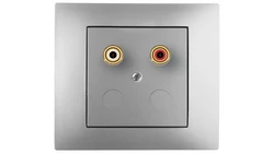 Vestra Gniazdo głośnikowe pojedyncze bez ramki podtynkowe IP20 srebrny 3857-16