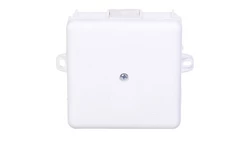 Puszka hermetyczna n/t 86x86x39mm z zaciskiem 5x2,5mm z uszami montaż. IP55 biała 0226-11