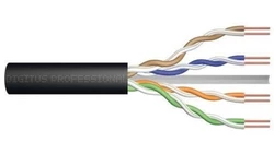 Kabel teleinformatyczny U/UTP kat.6 PE zewnętrzny suchy czarny Fca DK-1611-V-5-OD /500m/