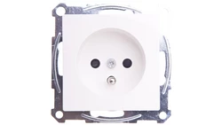 Merten System M Gniazdo pojedyncze z/u 16A IP20 z przesłonami biel polarna MTN2500-0319