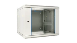Szafa rack montowana na ścianie, dwusekcyjna Extralink 9U 600x600 AZH Szara