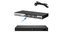 Switch PoE 24x RJ45 1000Mb/s PoE, 4x SFP+, L3, zarządzalny, 370W Extralink Chiron Pro