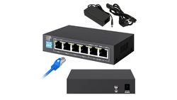 Switch PoE 4x 100Mb/s PoE/PoE+, 2x RJ45 Uplink 100Mb/s, 60W Extralink EUROS V2