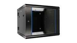 Szafa rack montowana na ścianie, dwusekcyjna Extralink 12U 600x600 AZH Czarna