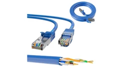 Patchcord LAN Miedź Kabel sieciowy skrętka 10Gbit/s Extralink Kat.6A S/FTP 1m