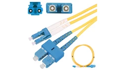 Patchcord PVC, Jednomodowy, Duplex, G652D, 3mm, 1m Extralink SC/UPC-LC/UPC