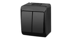 HERMES Łącznik świecznikowy hermetyczny IP44 czarny 0332-09