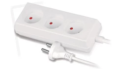 Przedłużacz 3-gniazda b/u 10A 3m /OMY 2x1/ biały PS-360