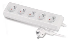 Przedłużacz 5-gniazd z/u 10A 1,5m /OMY 3x1/ biały PS-570