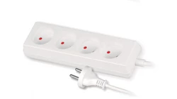 Przedłużacz 4-gniazda b/u 10A 3m /OMY 2x1/ biały PS-460