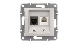 Sedna Gniazdo teleinformatyczne RJ11 RJ45 kat.5e UTP aluminium SDN5100160