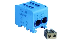 Blok rozdzieczy 1-torowy (3x16mm²/3x16mm²) LZ1*35/35 mocowanie na TS 35, niebieski 84169003