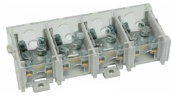 Odgałęźnik instalacyjny 4-torowy (1x25mm²/4x6mm²) LZ4*25/6P mocowanie do podłoża i TS 35, z pokrywą, szary 84171002