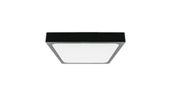 Plafoniera LED 18W 1800lm 4000K IP44 Kwadrat Mleczny Czarna Ramka z mikrofalowym czujnikiem ruchu 7672