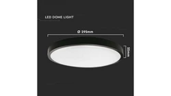 Plafoniera LED 24W 2400lm 4000K IP44 Okrągła fi295 Mleczny Czarna Ramka 7637