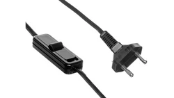 Przewód przyłączeniowy 0,25m z wyłącznikiem czarny SP/W-250/2X0,75/WOR-CZN YNS10000563