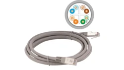 Patch-cord F/UTP kat.6 PVC 1.0m szary KKS6SZA1.0