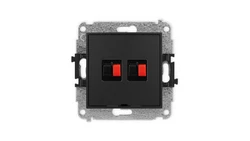 ICON Mechanizm gniazda głośnikowego podwójnego, bez pola opisowego czarny mat 12IGGBO-2