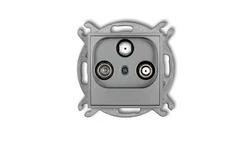 ICON Mechanizm gniazda abonenckiego 2 wyjścia SAT + TV srebrny metalik 7IGSN