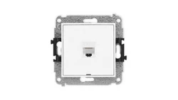 ICON Mechanizm gniazda komputerowego pojedynczego 1xRJ45, kat. 6, 8-stykowy, bez pola opisowego biały IGKBO-3