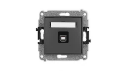 ICON Mechanizm gniazda pojedynczego USB A-B 2.0 grafitowy mat 28IGUSB-3
