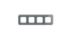 ICON Ramka uniwersalna poczwórna zaokrąglona - efekt szkła (ramka: grafitowa spód: grafitowy mat) 28-28-IRSZ-4