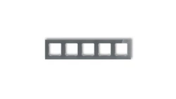 ICON Ramka uniwersalna pięciokrotna kwadratowa - efekt szkła (ramka: grafitowa spód: biały) 28-0-IRSK-5