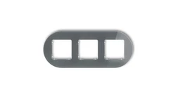 ICON Ramka uniwersalna potrójna okrągła - efekt szkła (ramka: grafitowa spód: biały) 28-0-IRSO-3