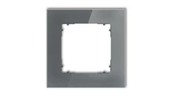 ICON Ramka uniwersalna pojedyncza kwadratowa - efekt szkła (ramka: grafitowa spód: grafitowy mat) 28-28-IRSK-1