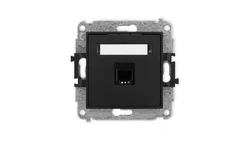 ICON Mechanizm gniazda telefonicznego pojedynczego 1xRJ11, 4-stykowy, beznarzędziowe czarny mat 12IGT-1