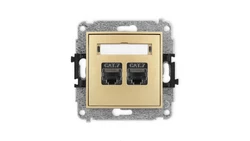 ICON Mechanizm gniazda komputerowego podwójnego 2xRJ45, kat. 7, ekranowane, 8-stykowy złoty 29IGK-10