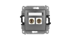 ICON Mechanizm gniazda głośnikowego pojedynczego (banan - czerwony i czarny, pozłacany, 4 mm2, do lutowania) grafitowy 11IGG-3