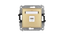 ICON Mechanizm gniazda komputerowego pojedynczego 1xRJ45, kat. 5e, 8-stykowy złoty 29IGK-1