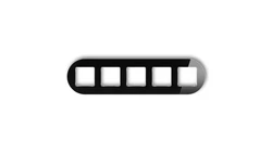 ICON Ramka uniwersalna pięciokrotna okrągła - efekt szkła (ramka: czarna spód: biały) 12-0-IRSO-5