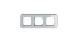 ICON Ramka uniwersalna potrójna zaokrąglona - efekt szkła (ramka: szara spód: grafitowy mat) 15-28-IRSZ-3