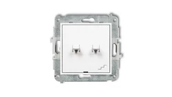 ICON Mechanizm łącznika jednobiegunowego ze schodowym (osobne zasilanie) w stylu amerykańskim biały mat 25IWPUS-10.2