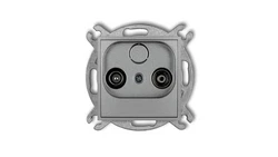 ICON Mechanizm gniazda abonenckiego RTV przelotowego 12dB srebrny metalik 7IG12P