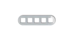 ICON Ramka uniwersalna pięciokrotna okrągła - efekt szkła (ramka: szara spód: biały) 15-0-IRSO-5